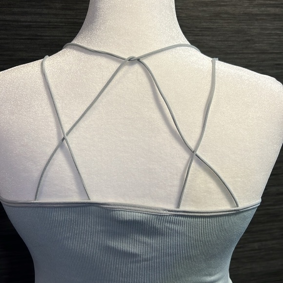 Pink Rose Ribbed Crop Tank - Picture 3 of 5